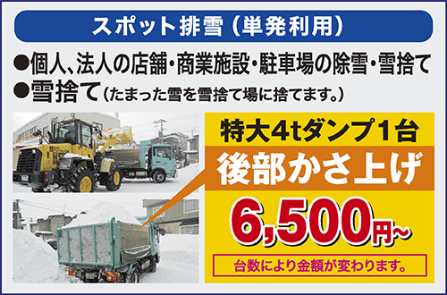 スポット排雪金額